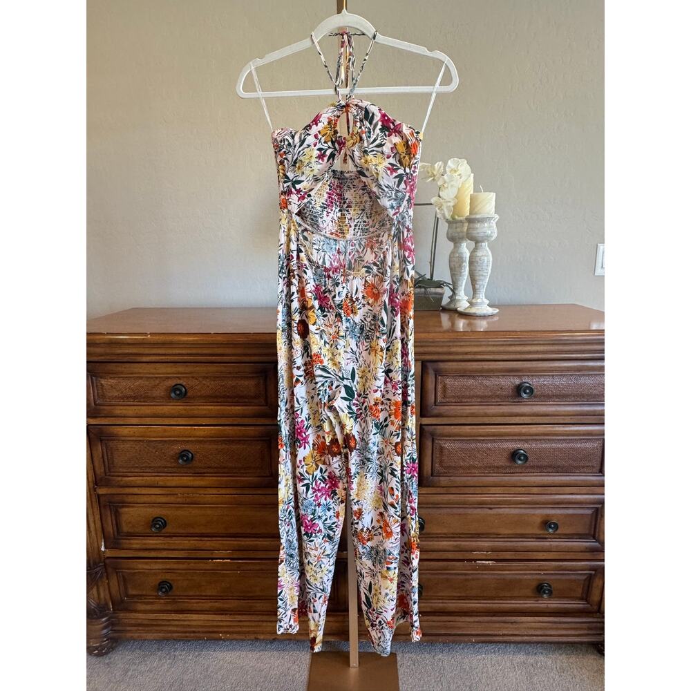 Anthropologie Maronie Floral Front Cutout Jumpsuit Size S NWT